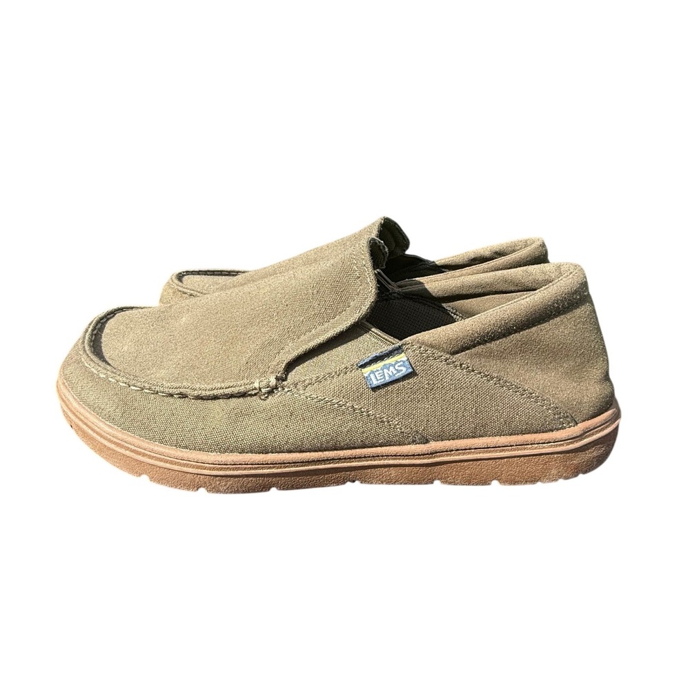 Lems Drifter Mens Size 11 Kelp Green Canvas Slip On Shoe Outdoor Minimalist EUC